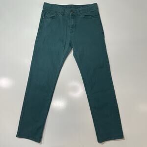 prAna Men's Khaki Outdoors Pants Size 30x27 Straight Leg Organic Cotton Denim
